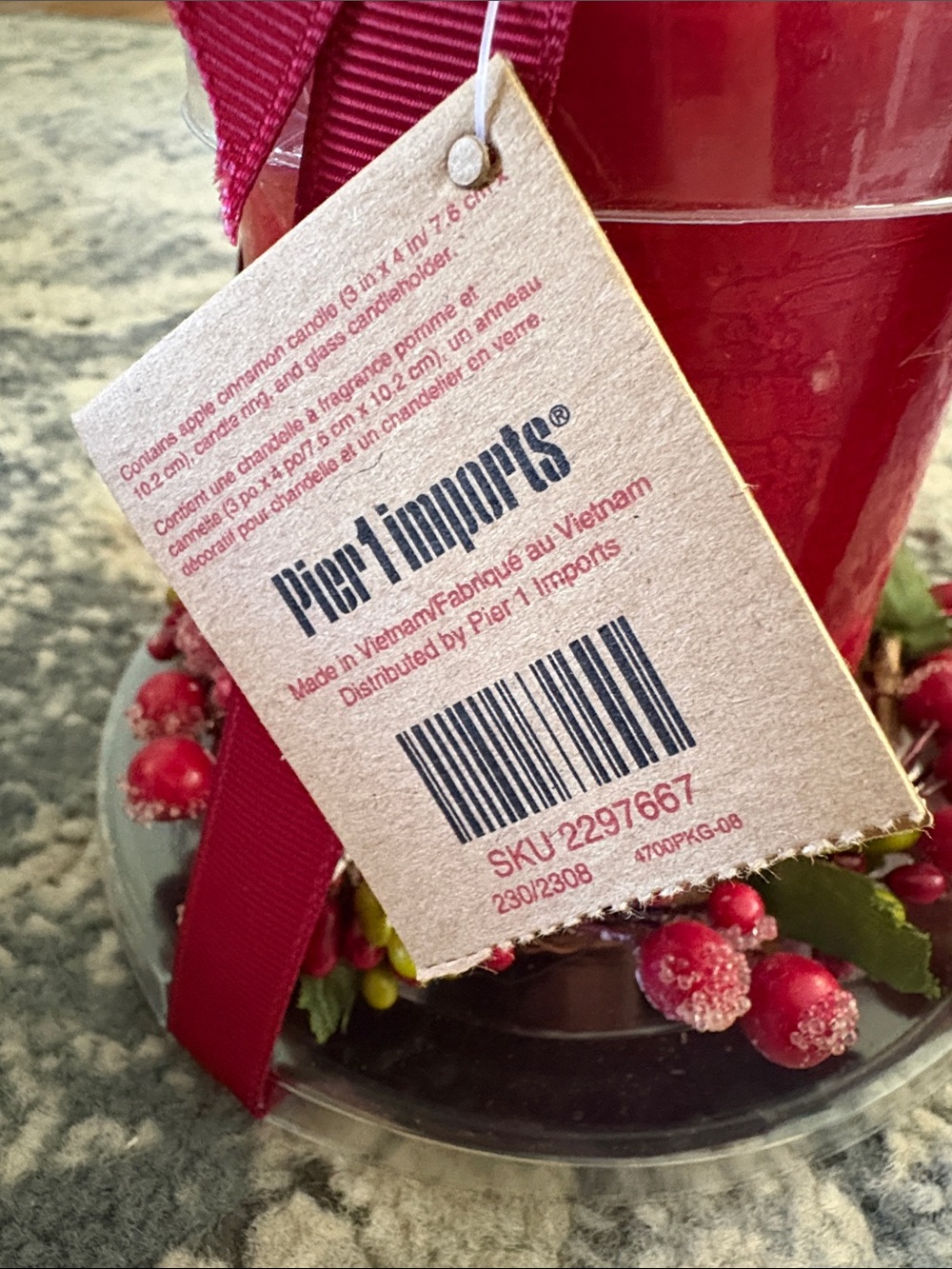 Pier 1 imports, apple cinnamon candle, gift set - Picture 2 of 4